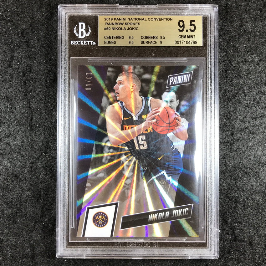 2019 Panini National NIKOLA JOKIC Rainbow Spokes 13/50 #50 BGS 9.5 (799)