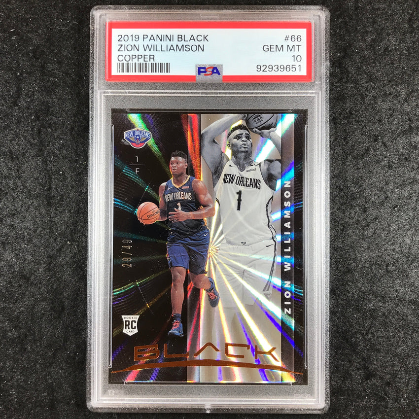2019 Panini Black ZION WILLIAMSON Rookie Copper 29/49 #66 PSA 10 (651)