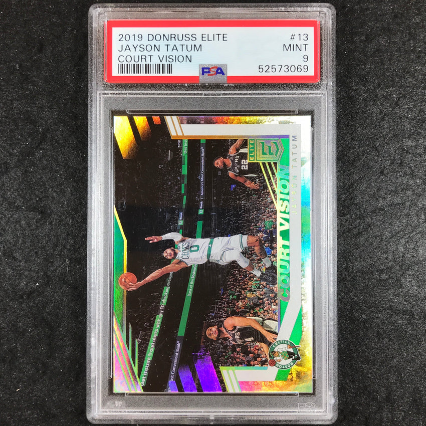 2019 Panini Donruss Elite JAYSON TATUM Court Vision #13 PSA 9 (069)