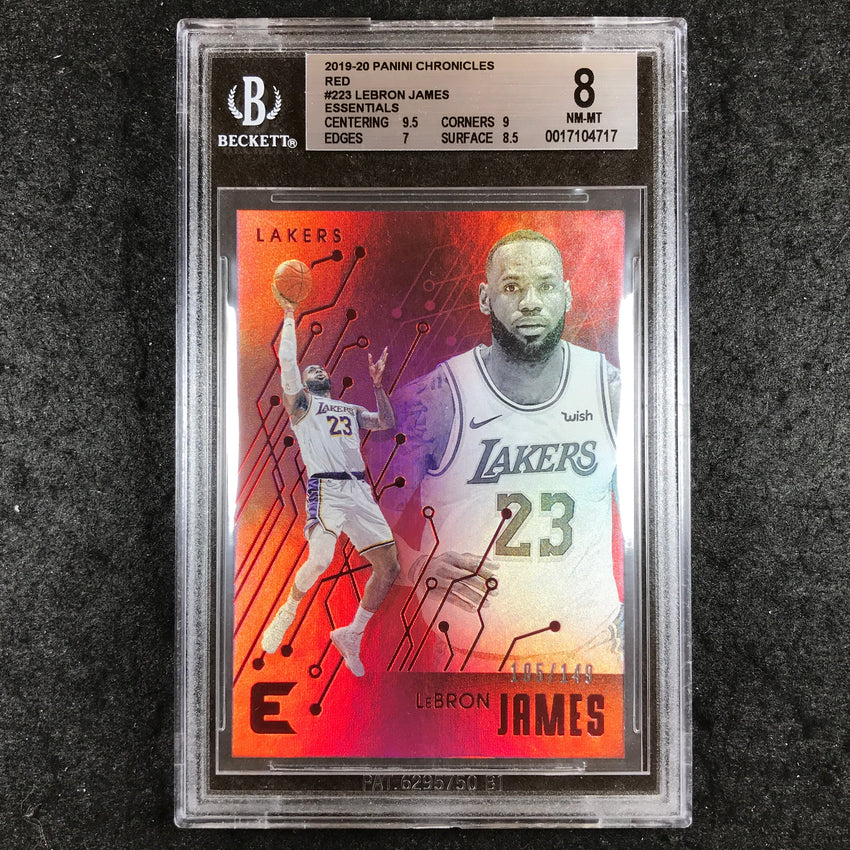 2019 Panini Chronicles LEBRON JAMES Essentials Red 105/149 #223 BGS 8 (717)