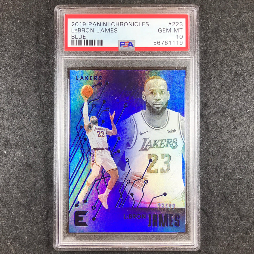 2019 Panini Chronicles LEBRON JAMES Blue 23/99 #223 PSA 10 (119)