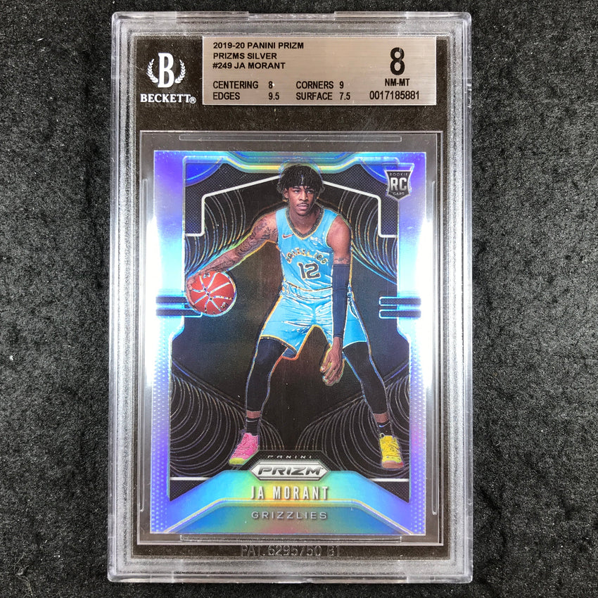 2019 Panini Prizm JA MORANT Rookie Silver #249 BGS 8 (881)