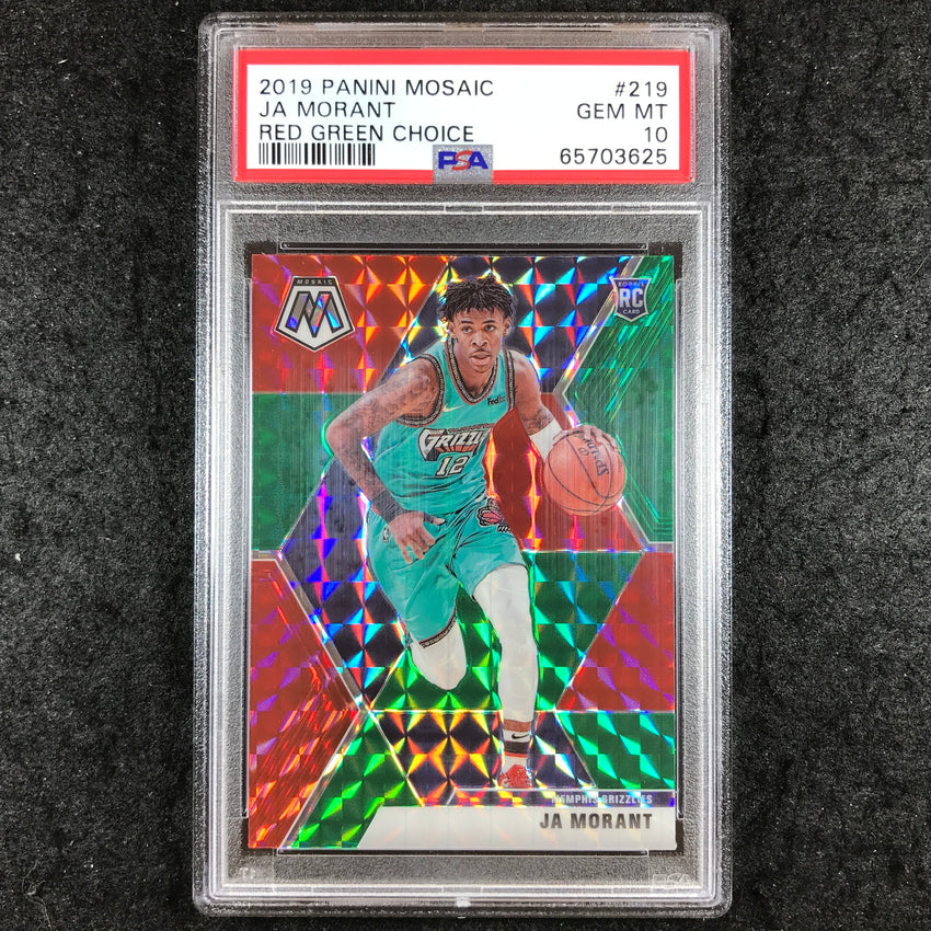 2019 Panini Mosaic JA MORANT Rookie Red Green Choice #219 PSA 10 (625)