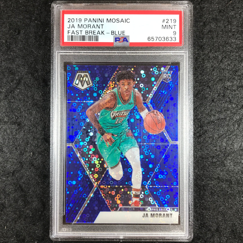2019 Panini Mosaic JA MORANT Rookie Fast Break Blue 72/85 #219 PSA 9 (633)