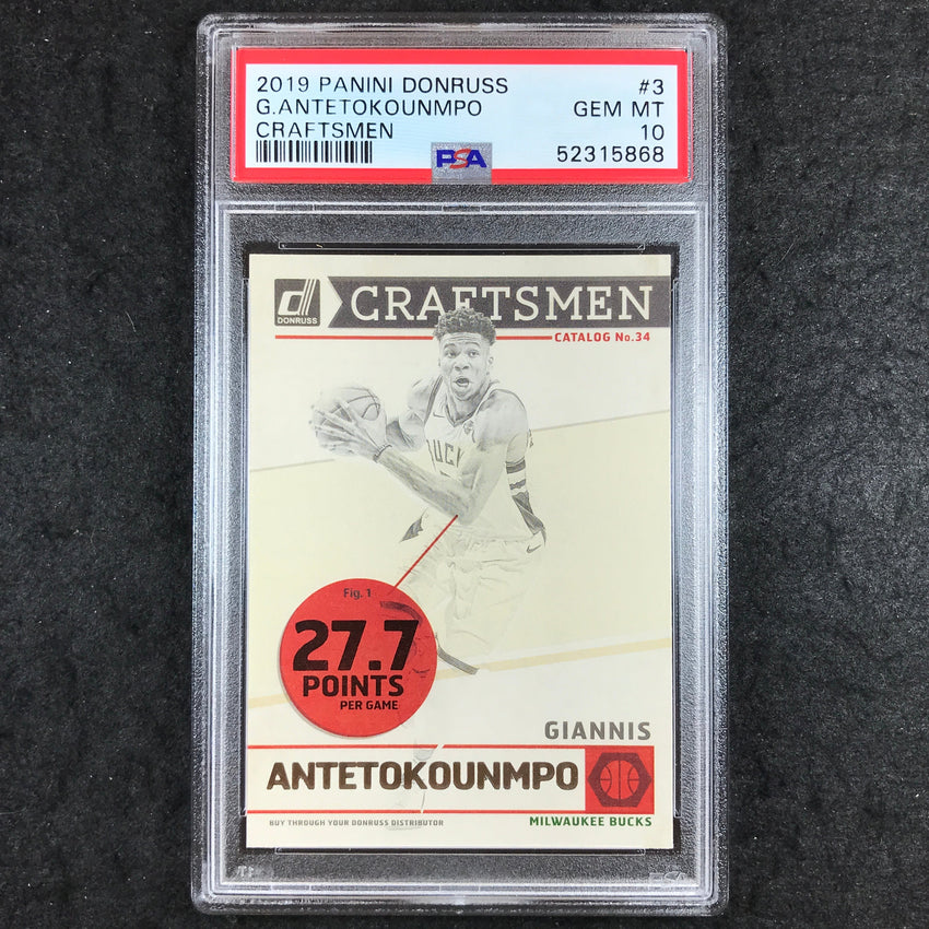 2019 Panini Donruss GIANNIS ANTETOKOUNMPO Craftsmen #3 PSA 10 (868)