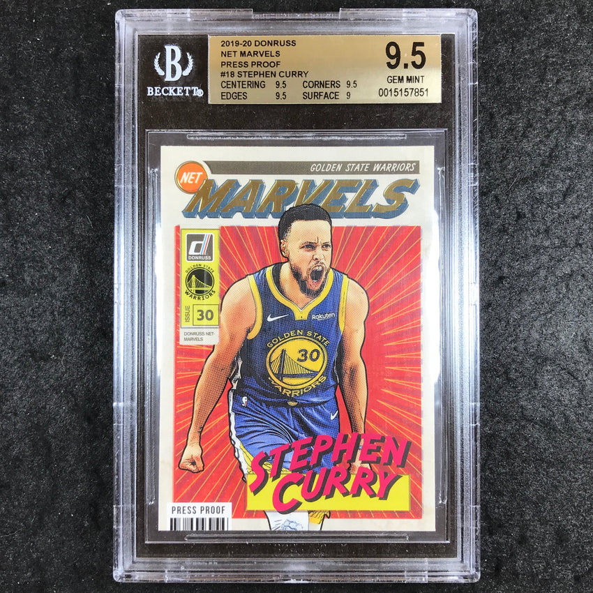 2019 Donruss STEPHEN CURRY Net Marvels Press Proof #18 BGS 9.5 (851)