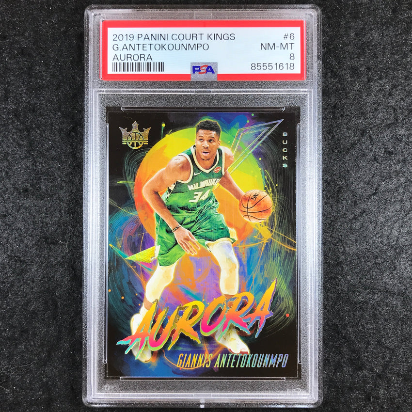 2019 Panini Court Kings GIANNIS ANTETOKOUNMPO Aurora #6 PSA 8 (618)