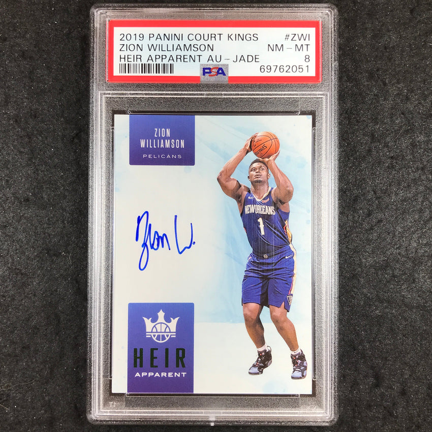 2019 Court Kings ZION WILLIAMSON Heir Apparent Rookie Auto Jade 21/25 #ZWI PSA 8