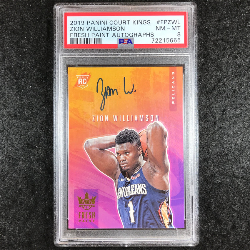 2019 Court Kings ZION WILLIAMSON Fresh Paint Rookie Auto 73/75 PSA 8 (665)