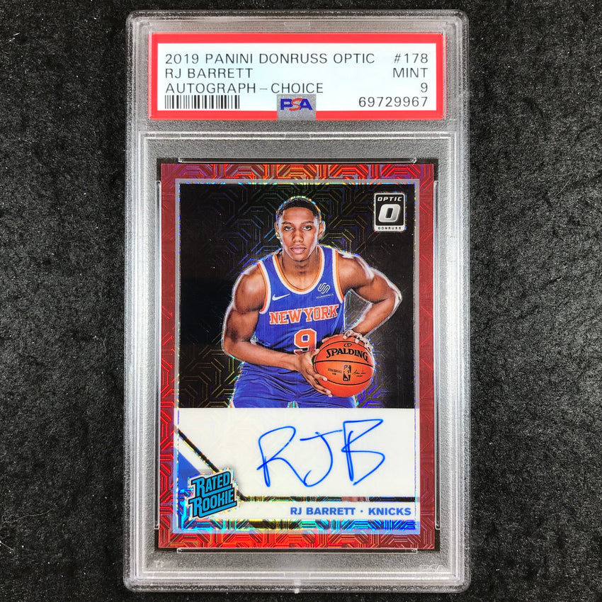 2019 Panini Donruss Optic RJ BARRETT Rookie Choice Auto #178 PSA 9 (967)