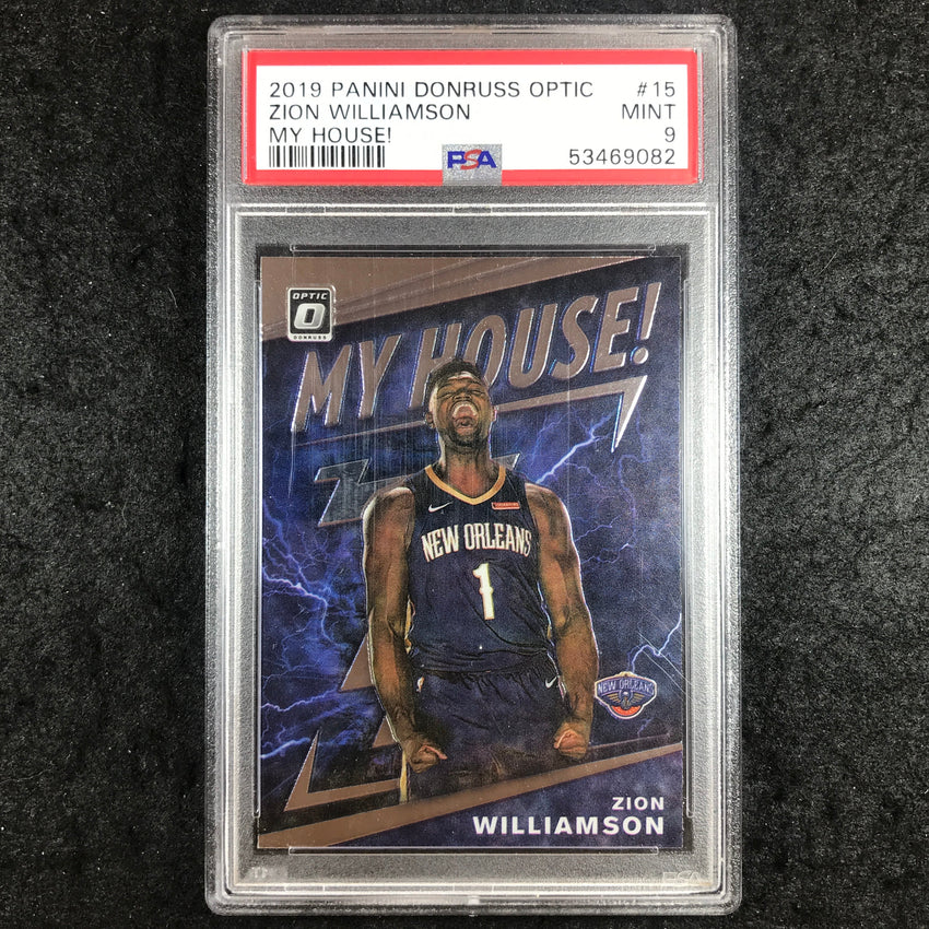 2019 Panini Donruss Optic ZION WILLIAMSON Rookie My House! #15 PSA 9 (082)