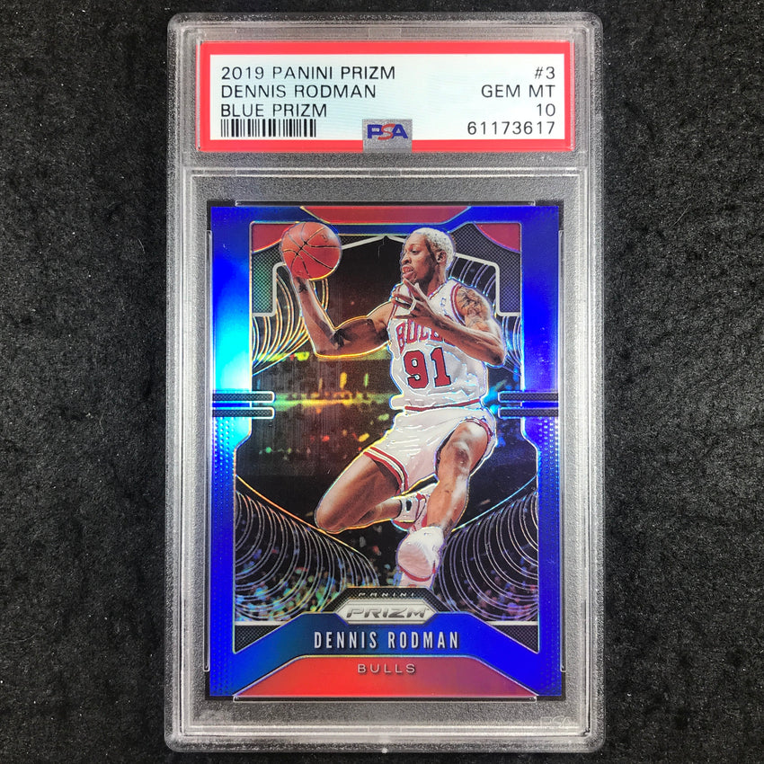 2019 Panini Prizm DENNIS RODMAN Blue 192/199 #3 PSA 10 (617)