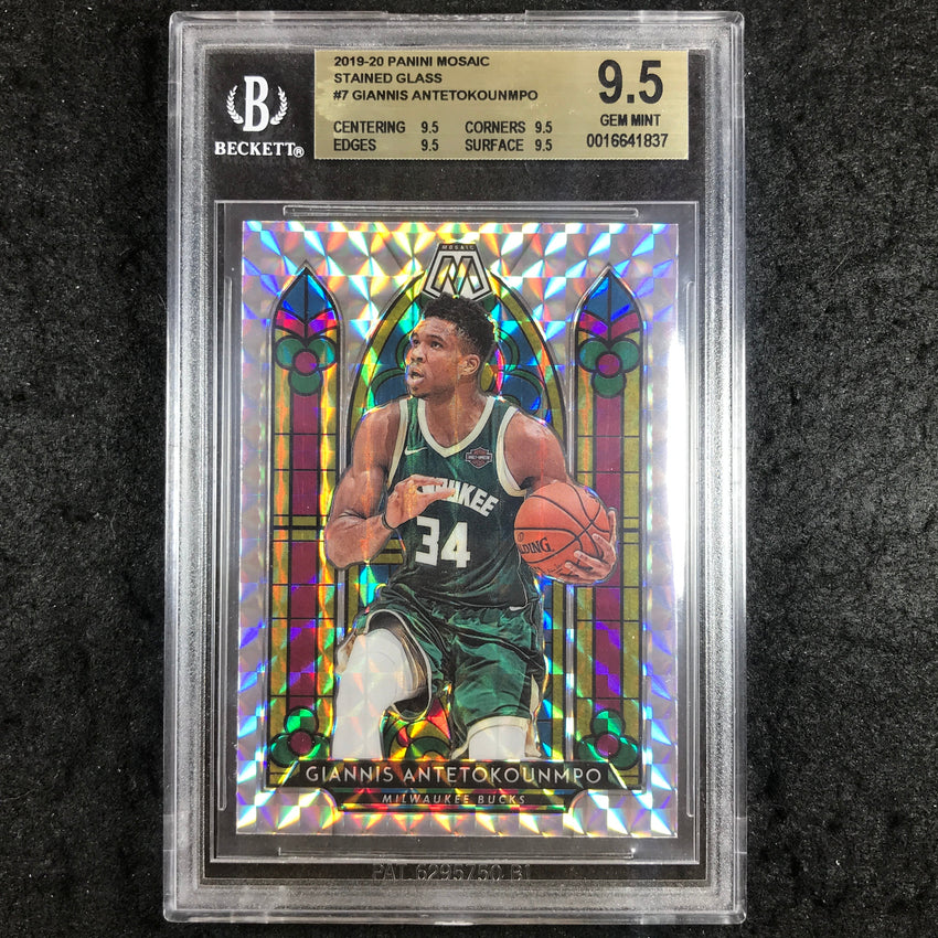 2019 Panini Mosaic GIANNIS ANTETOKOUNMPO Stained Glass #7 BGS 9.5 (837)