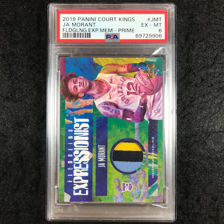 2019 Court Kings JA MORANT Expressionist Rookie Patch 15/25 PSA 6 (906)