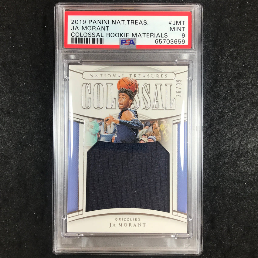 2019 National Treasures JA MORANT Colossal Rookie Materials 36/99 PSA 9 (659)