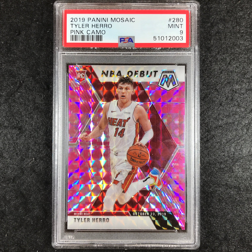 2019 Panini Mosaic TYLER HERRO Rookie Pink Camo #280 PSA 9 (003)