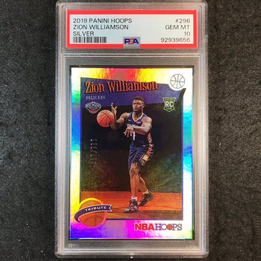 2019 Hoops ZION WILLIAMSON Rookie Tribute Silver 121/199 #296 PSA 10 (656)
