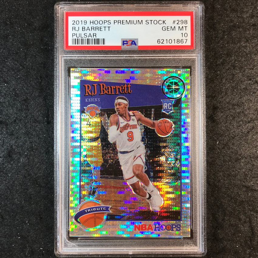 2019 Panini Hoops Premium Stock RJ BARRETT Rookie Pulsar #298 PSA 10 (867)