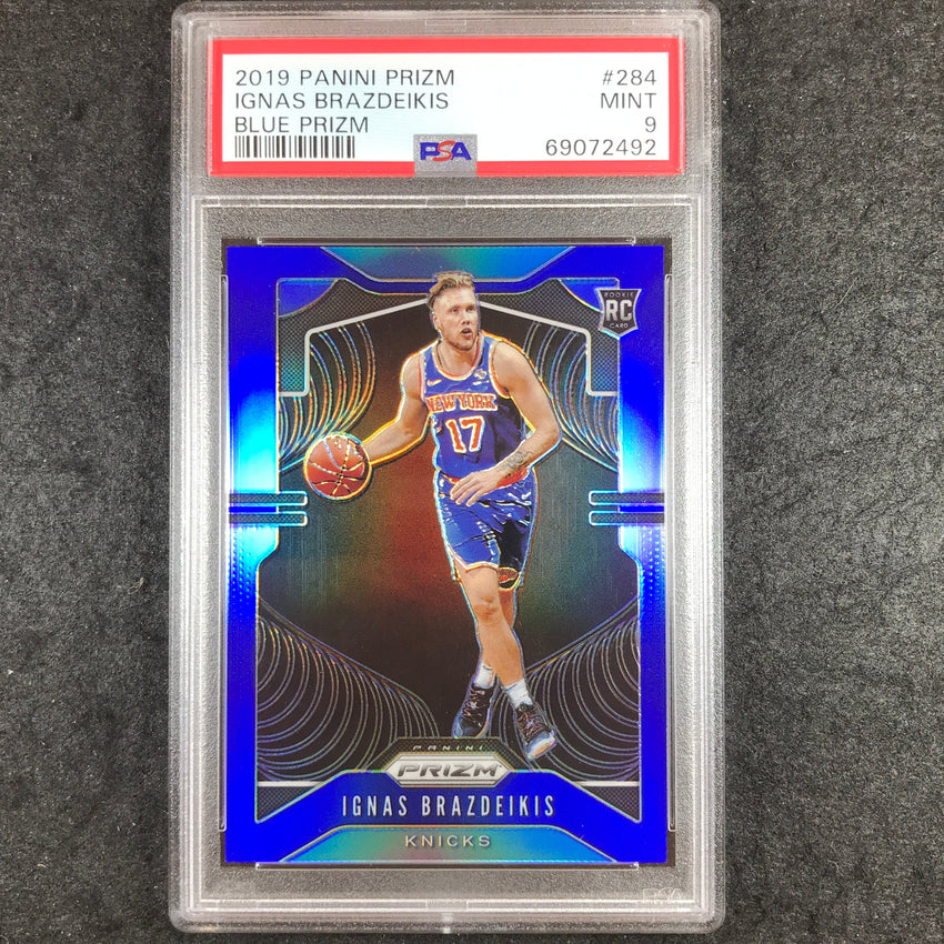 2019 Panini Prizm IGNAS BRAZDEIKIS Rookie Blue Prizm 165/199 #284 PSA 9 (492)