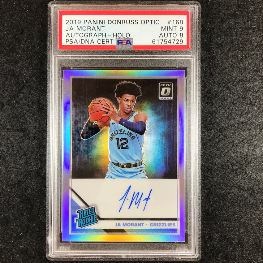 2019 Panini Donruss Optic JA MORANT Rated Rookie Auto Holo #168 PSA 9 (729)