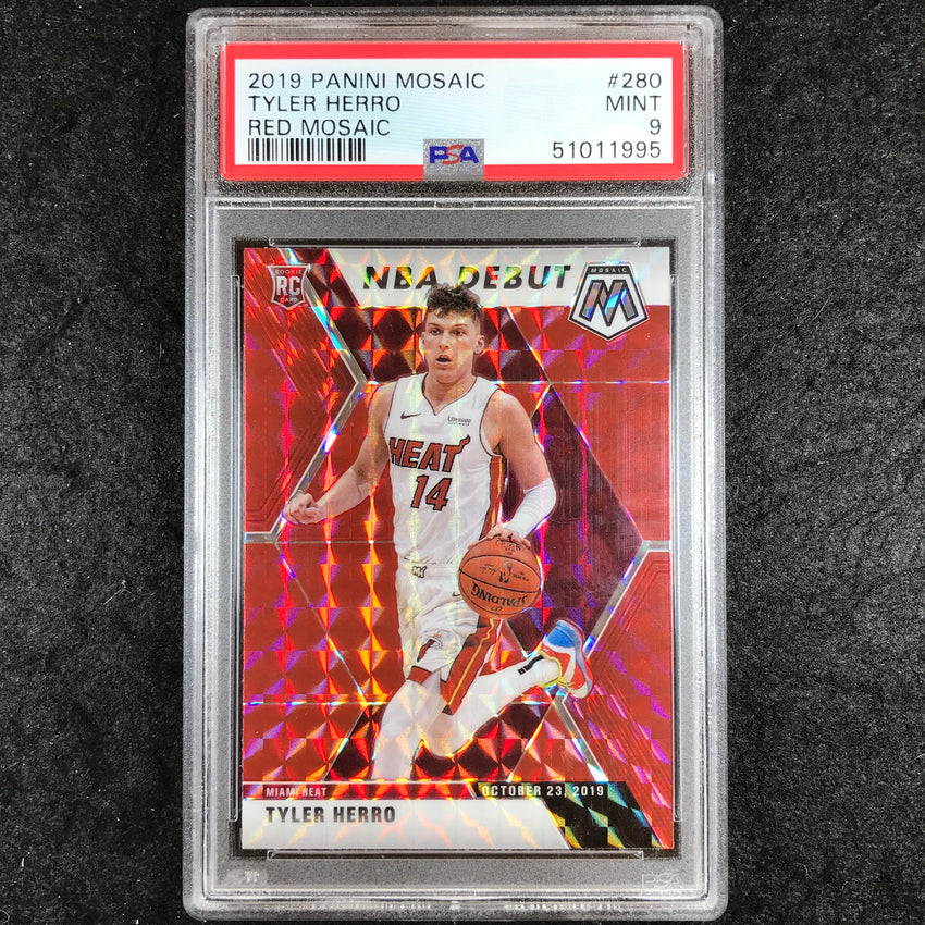 2019 Panini Mosaic TYLER HERRO Rookie Red Mosaic #280 PSA 9 (995)
