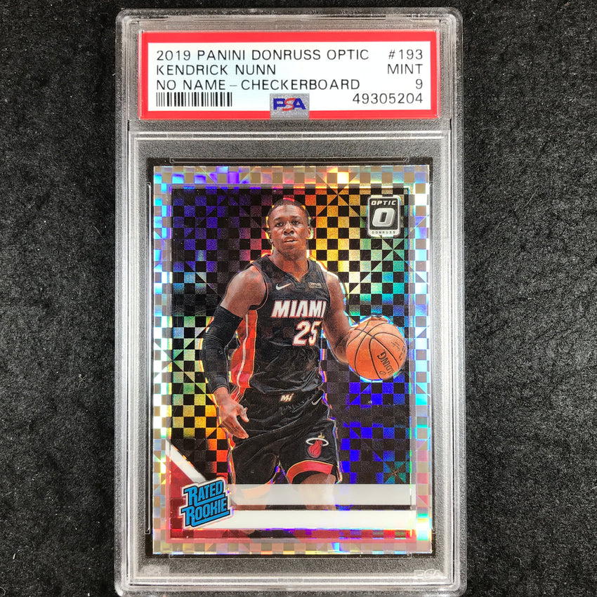 2019 Donruss Optic KENDRICK NUNN Rookie No Name Checkerboard #193 PSA 9 (204)