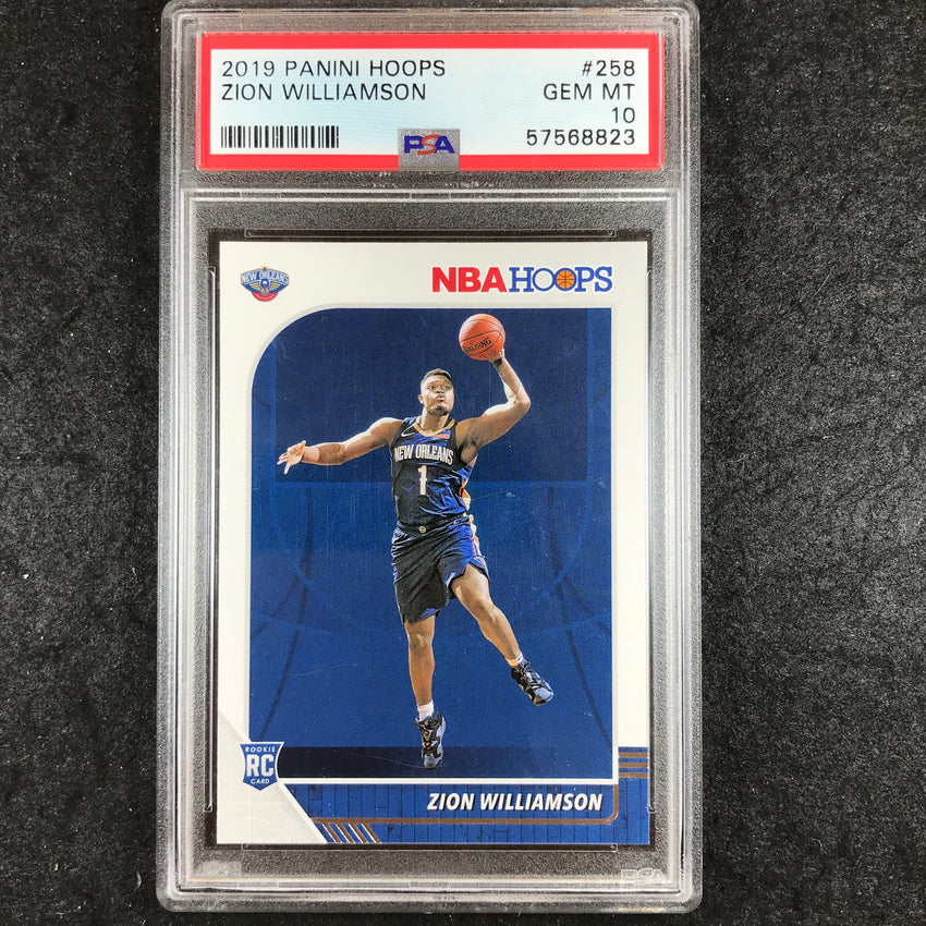 2019 Hoops ZION WILLIAMSON Rookie Base #258 PSA 10 (823)