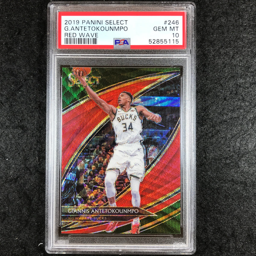 2019 Panini Select GIANNIS ANTETOKOUNMPO Courtside Red Wave #246 PSA 10 (115)