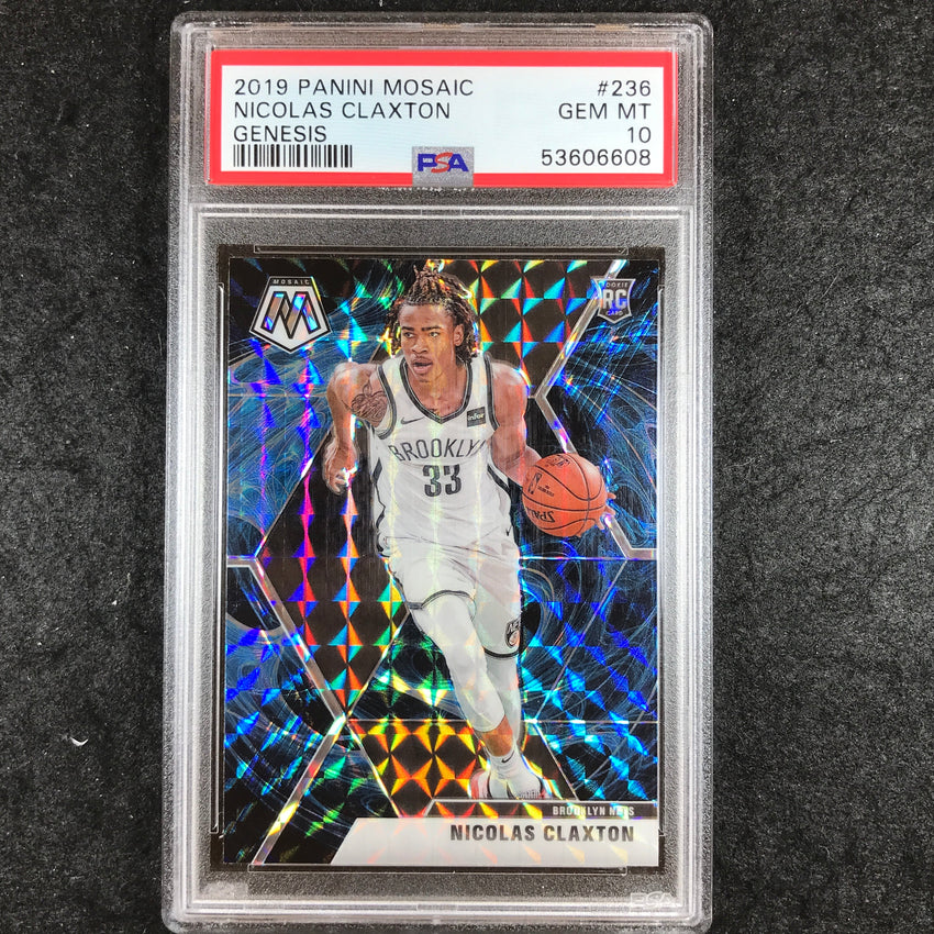 2019 Panini Mosaic NICOLAS CLAXTON Rookie Genesis #236 PSA 10 (608)