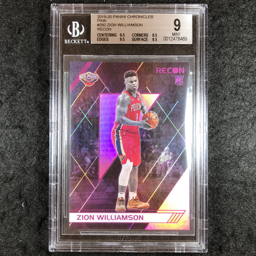 2019 Panini Chronicles ZION WILLIAMSON Rookie Recon Pink #292 BGS 9 (469)