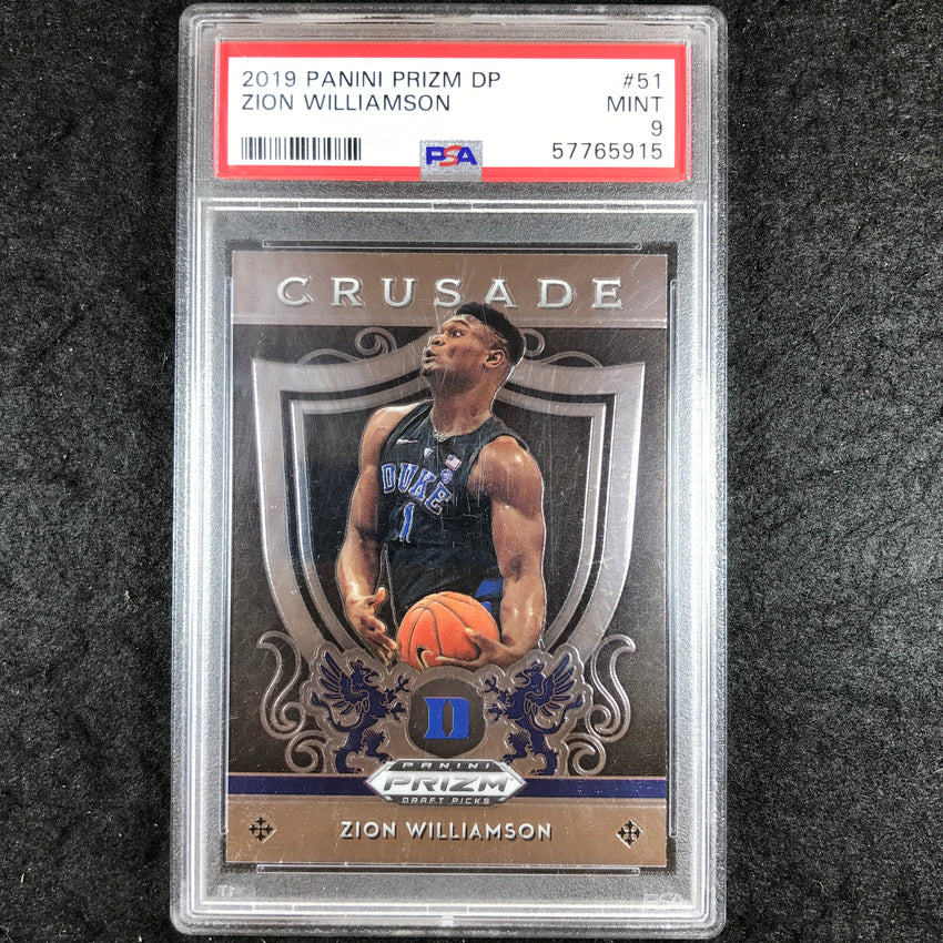 2019 Panini Prizm Draft Picks ZION WILLIAMSON Rookie Base #51 PSA 9 (915)