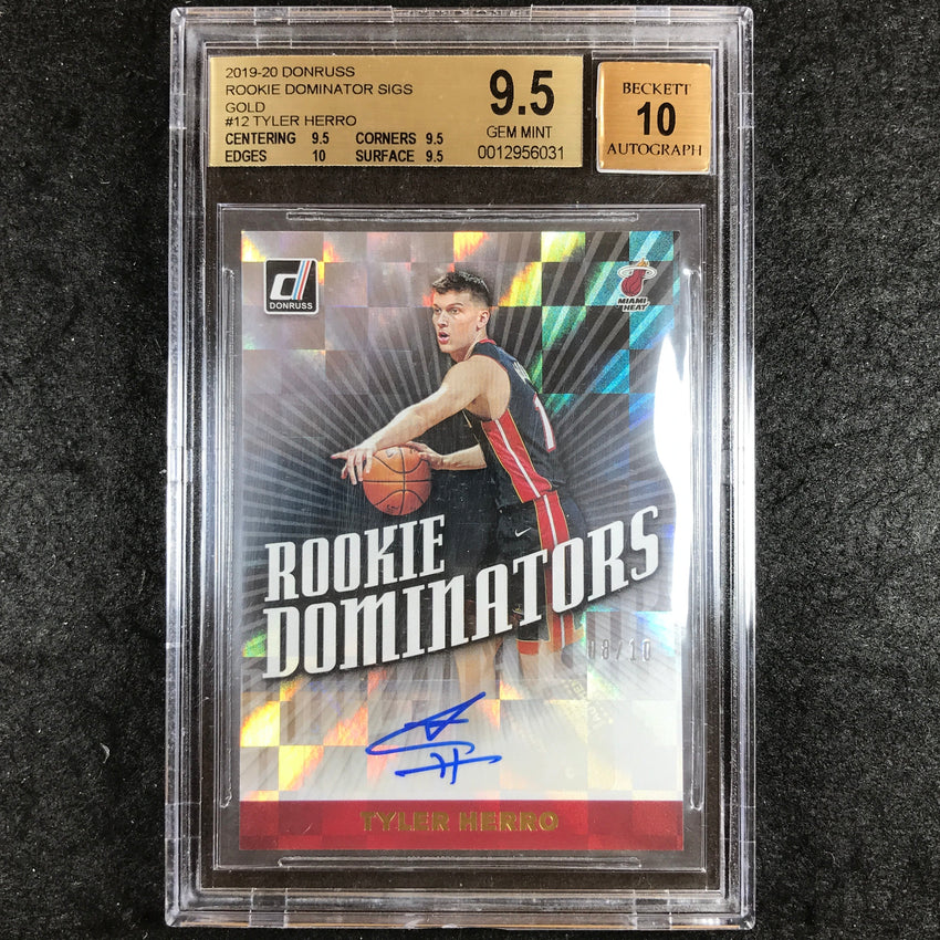 2019 Donruss TYLER HERRO Rookie Dominators Auto Gold 8/10 #12 BGS 9.5/10 (031)