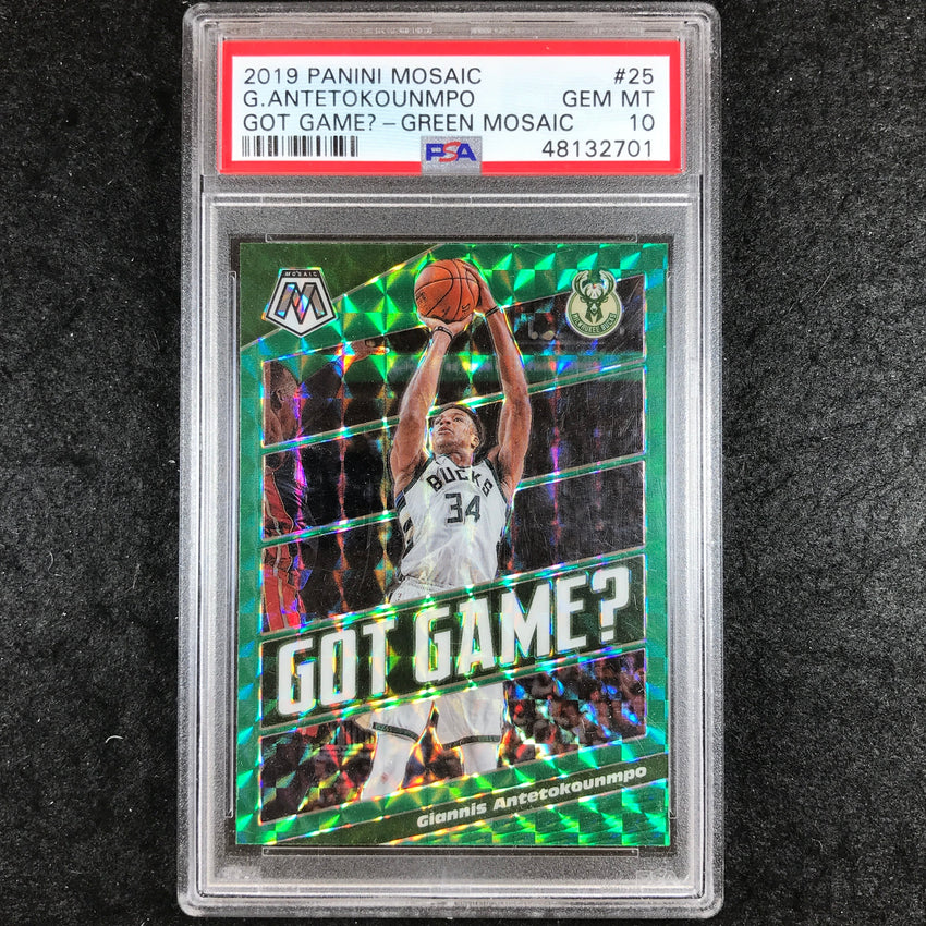 2019 Panini Mosaic GIANNIS ANTETOKOUNMPO Green Mosaic #25 PSA 10 (701)