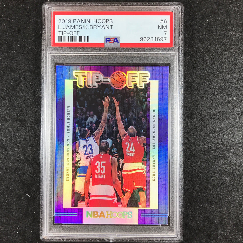 2019 Panini Hoops LEBRON JAMES KOBY BRYANT Tip-OFF #6 PSA 7 (697)