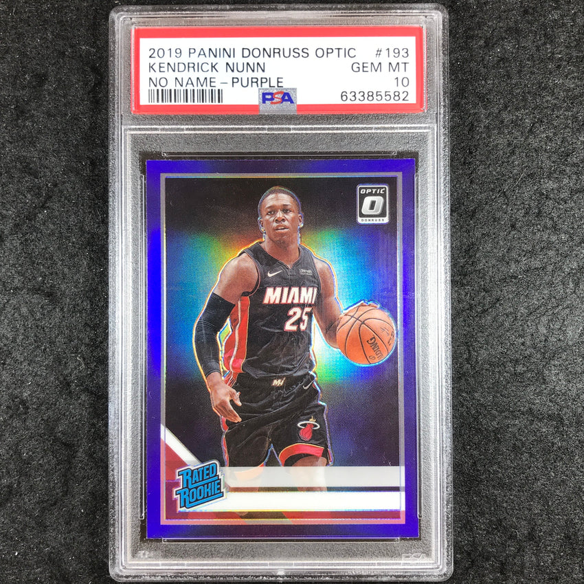 2019 Panini Donruss Optic KENDRICK NUNN No Name Purple #193 PSA 10 (582)
