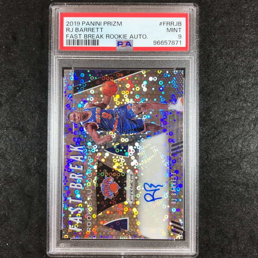 2019 Panini Prizm RJ BARRETT Rookie Fast Break Auto #FRRJB PSA 9 (871)