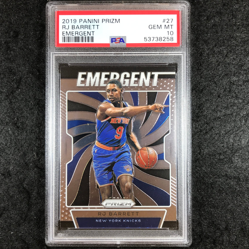 2019 Panini Prizm RJ BARRETT Rookie Emergent #27 PSA 10 (258)