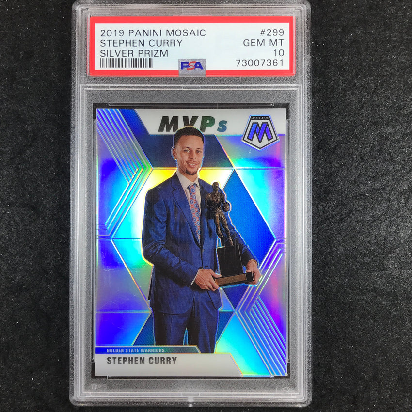 2019 Panini Mosaic STEPHEN CURRY MVPs Silver Prizm #299 PSA 10 (361)