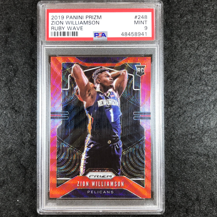 2019 Prizm ZION WILLIAMSON Rookie Ruby Wave #248 PSA 9 (941)