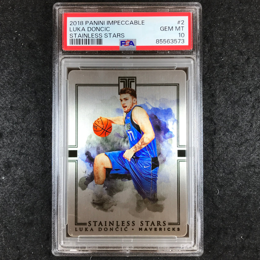 2018 Panini Impeccable LUKA DONCIC Rookie Stainless Stars 98/99 #2 PSA 10 (573)