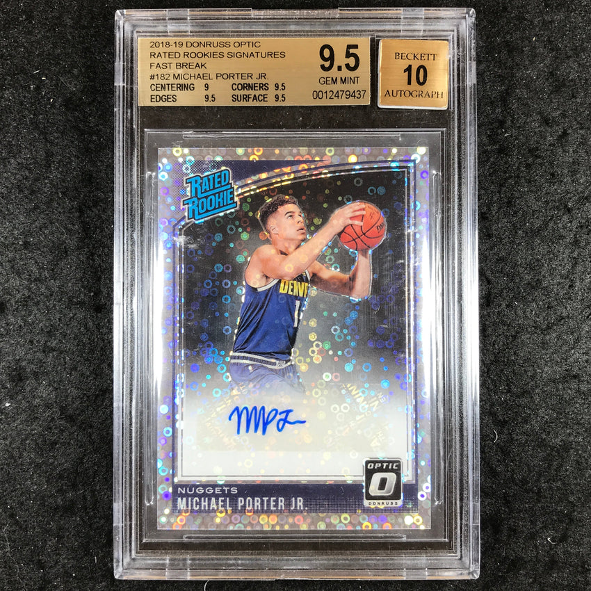 2018 Optic MICHAEL PORTER JR. Rated Rookie Auto Fast Break BGS 9.5/10 (437)