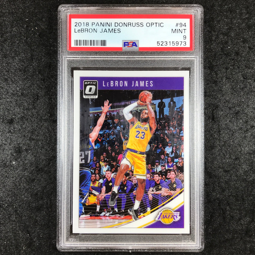 2018 Optic LEBRON JAMES Base #94 PSA 9 (973)