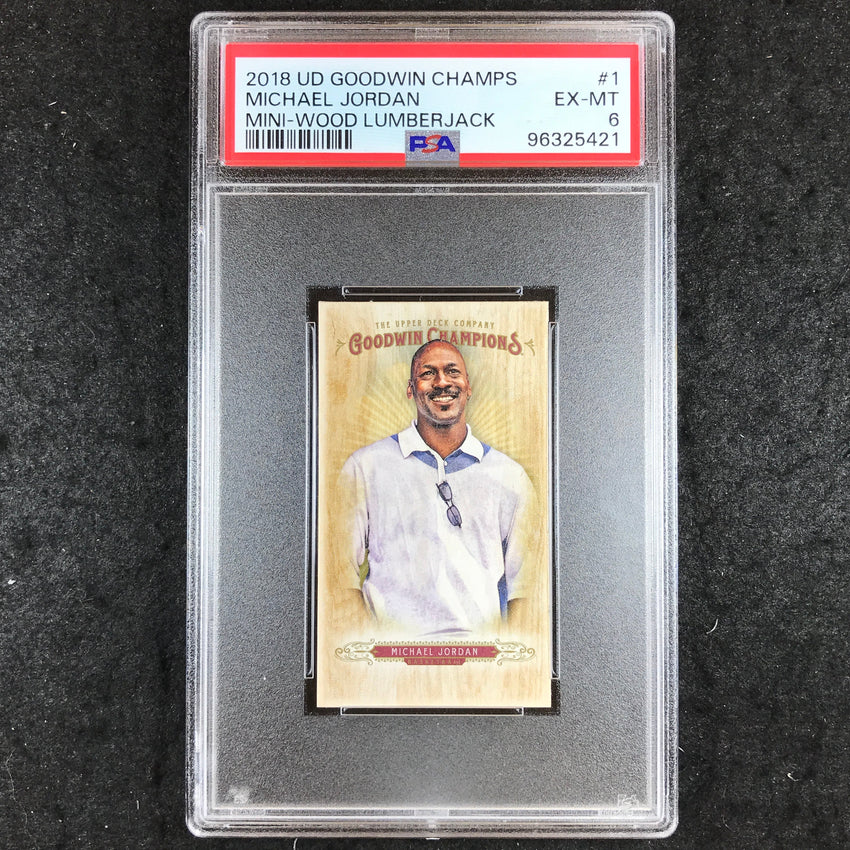 2018 Goodwin Champions MICHAEL JORDAN Mini-Wood Lumberjack #1 PSA 6 (421)