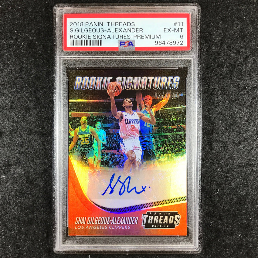 2018 Threads SHAI GILGEOUS-ALEXANDER Rookie Auto Prem. 24/105 PSA 6 (972)