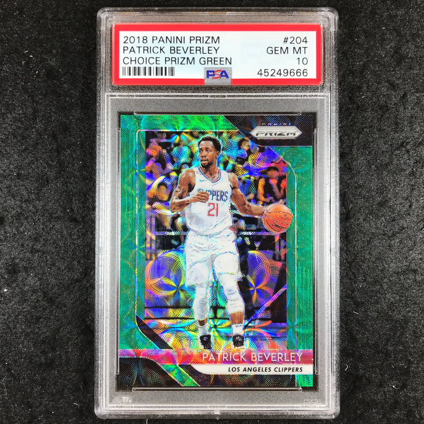 2018 Panini Prizm PATRICK BEVERLEY Choice Green 1/8 #204 PSA 10 (666)