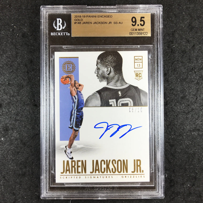 2018 Encased JAREN JACKSON JR. Scripted Rookie Auto Gold 8/10 BGS 9.5 (122)