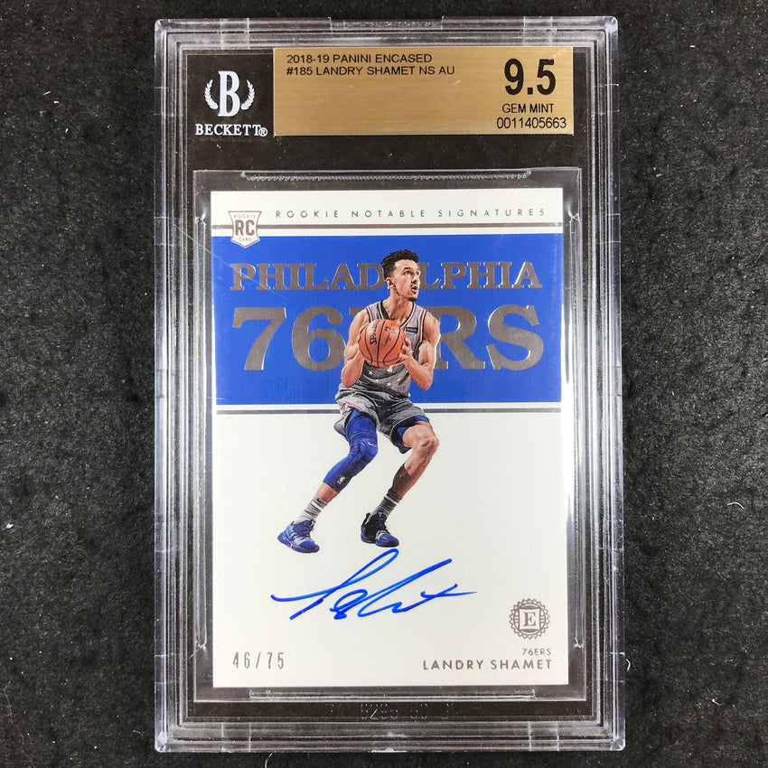 2018 Panini Encased LANDRY SHAMET Rookie Auto 46/75 #185 BGS 9.5 (663)