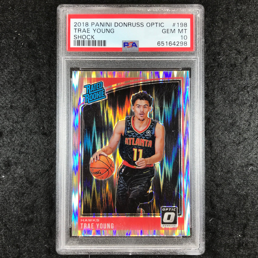 2018 Optic TRAE YOUNG Rated Rookie Shock #198 PSA 10 (298)