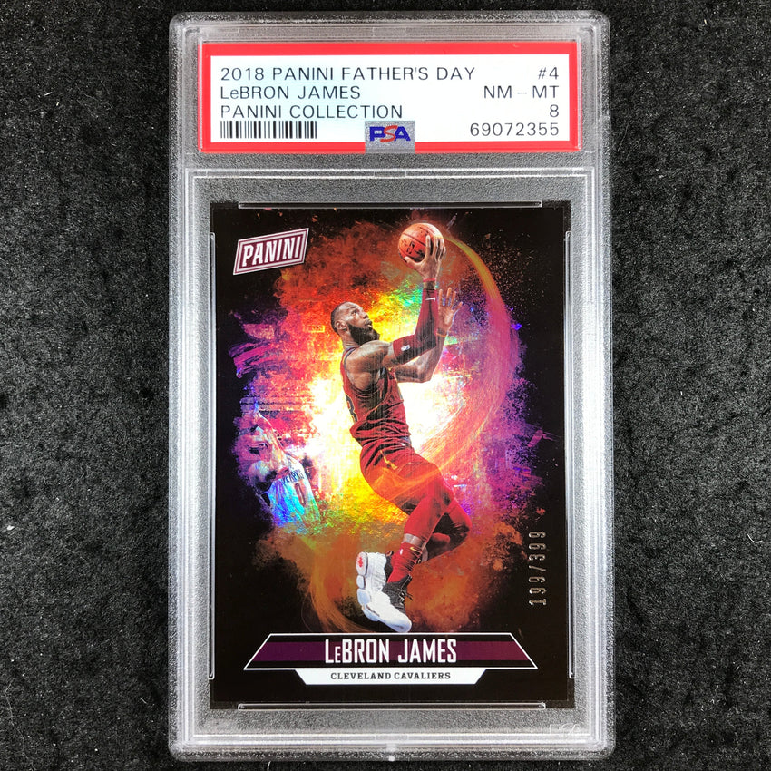 2018 Father's Day Panini Collection LEBRON JAMES 199/399 #4 PSA 8 (355)