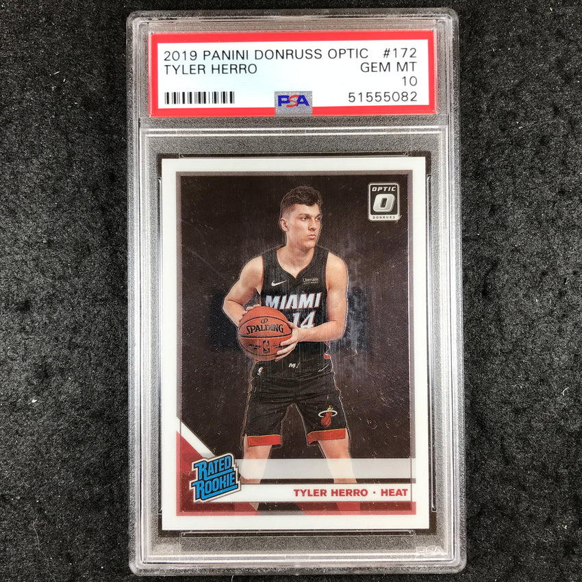 2019 Optic TYLER HERRO Rated Rookie Base #172 PSA 10 (082)